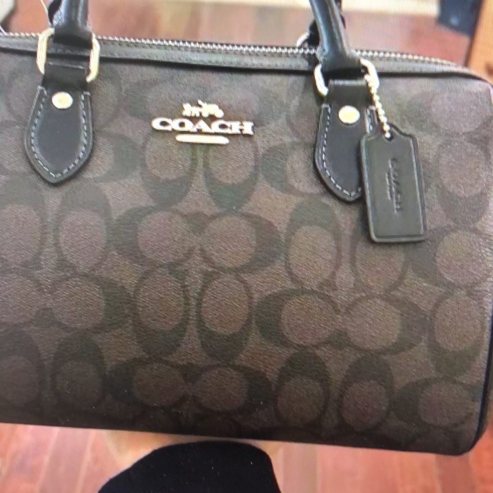 Coach Rowan Large Satchel Bag In Signature Canvas walnut black - Picture 4 of 7